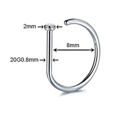 Unisex Fake Nose Ring Clip, Stainless Steel Septum Earrings Punk Fashion Body Je