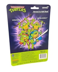 2023 SUPER 7 Reaction TEENAGE MUTANT NINJA TURTLES Figure SET of (4) – Brand New