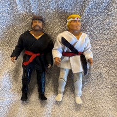 Vintage 1980s American Ninja Action Figure Set Black and White Gi 6 Inch Toy