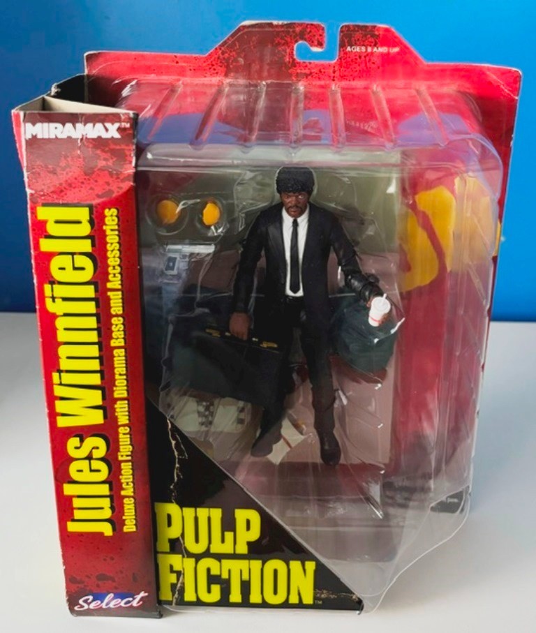 PULP FICTION 2017 JULES WINNFIELD DELUXE ACTION FIGURE w/DIORAMA BASE & ACC-NIB