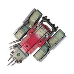 1999 Bandai Action Figure Tank Vehicle Toy Red Silver Metallic Detailing