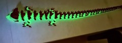 3D Printed, 3D Articulated Dragon 24in Glow In The Dark Red / White Dual Color