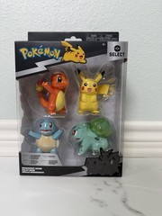 Pokemon Select Metallic 4-Pack Figure Set Pikachu Charmander Bulbasaur Squirtle