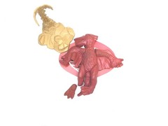 Manglors Action Figure Manglodactyl w Stand BASE 1983 IDEAL