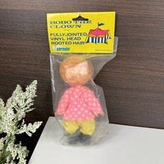 Vintage 80s Clown Toy Vinyl – Bobo The Clown – Tercom – Hong Kong