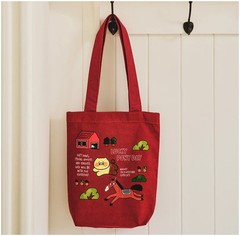 Kakao Friends Lucky Pony Day Eco Bag Ivory & Burgundy Choonsik