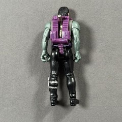 Vintage 1988 Cyber Soldier Action Figure 5in Black Pants Purple Backpack Gray