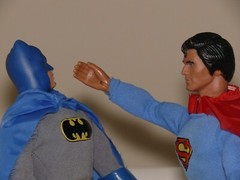 VINTAGE SUPERMAN / BATMAN / ROBIN 12″ TALL ACTION FIGURES – INTACT & COMPLETE