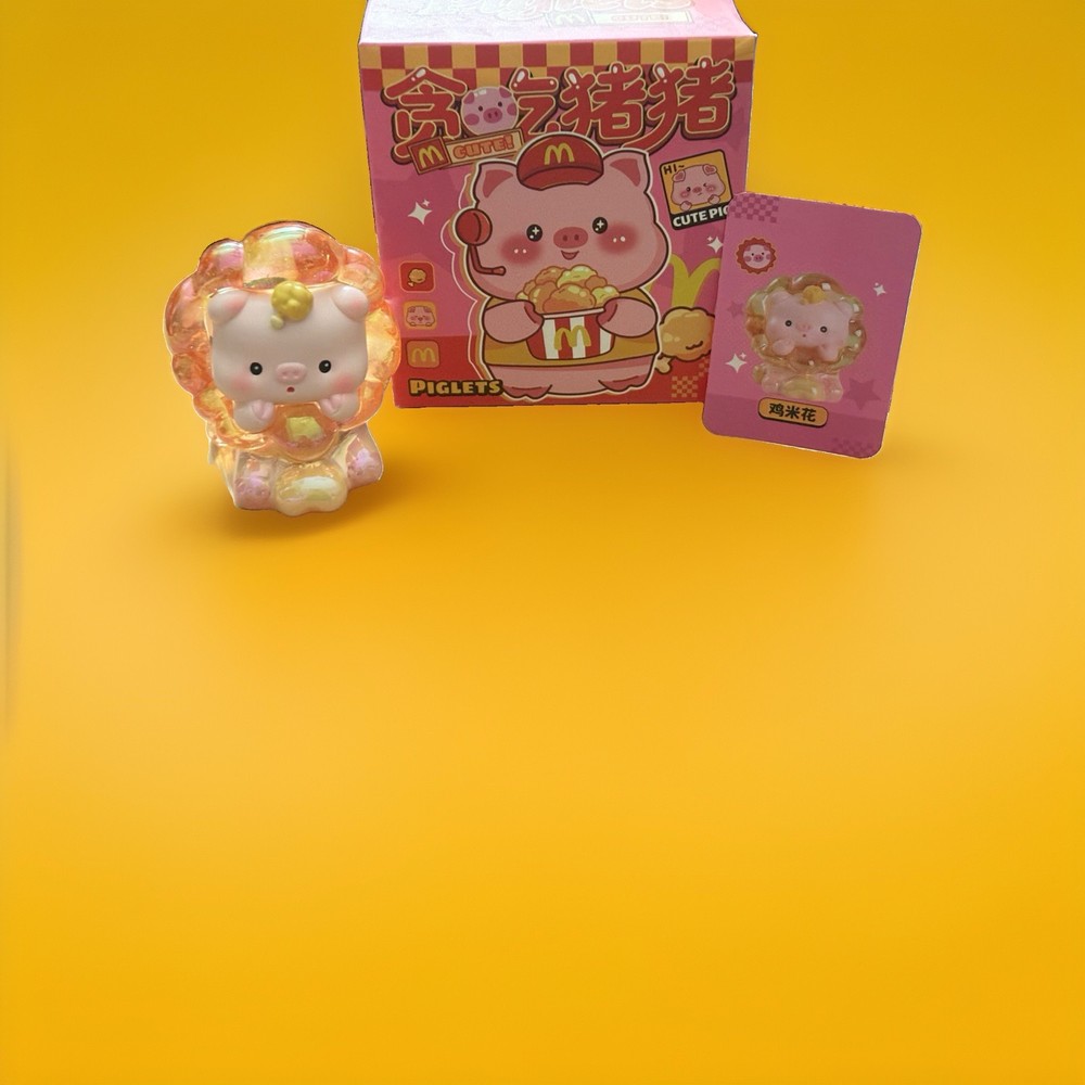 M Cute! Greedy Piglets Blind Box Confirmed Light Up Popcorn Chicken Figure