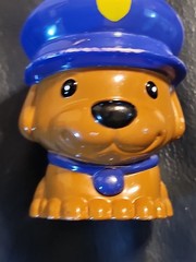 Unbranded Light Plastic Police Dog Toy Figure- 2.25 In Tall WEAR