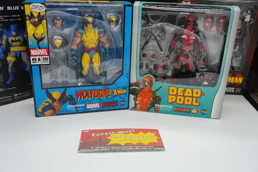 MEDICOM TOY MAFEX No.096 WOLVERINE & No.082 DEADPOOL GURIHIRU Ver. Figures Set