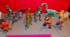 Lot of 8 Made in Indonesia Dinosaurs moveable arms and legs REX MAKE DINO SOUNDS