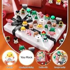 64 Pcs Mini Rubber You Rock Toys Set Mini Rock Figures Positive Gifts Desktop Or
