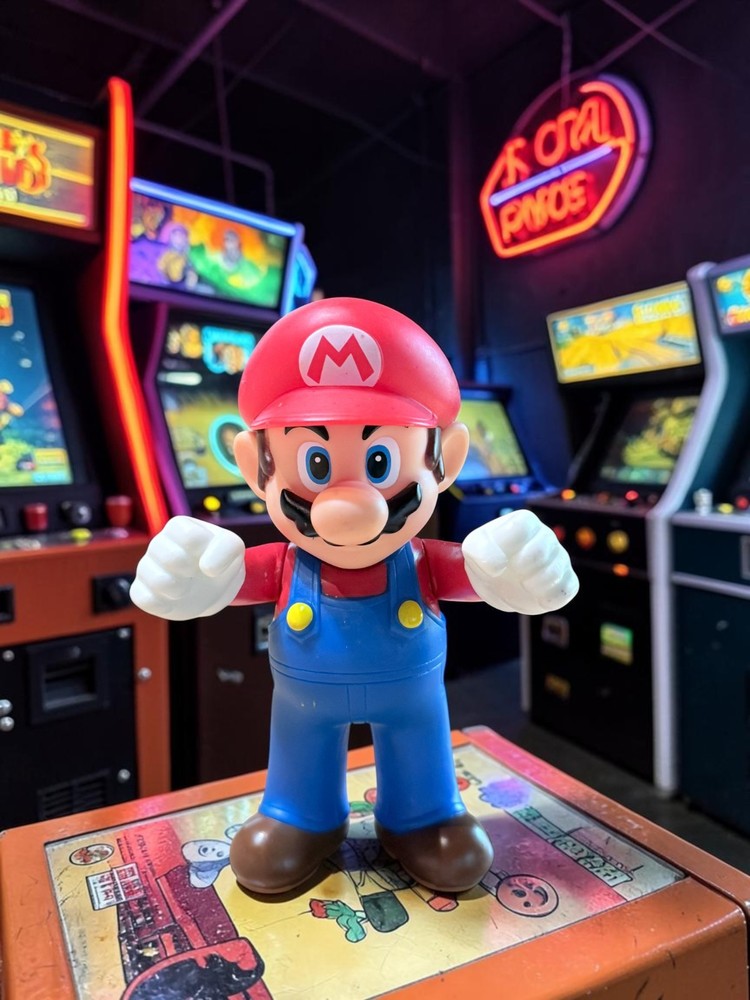 Super Mario 5″ Poseable Figure Excellent Condition Goldie Autograph Hard Plastic