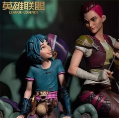 OFFICIAL LOL Arcane League of Legends Vi & Jinx 1/6 Figure Model Statue Toy Gift