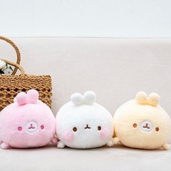 9.84″ Molang Lying Heart Rice Cake Soft fluffy Plush Korean Official 25cm Kawaii