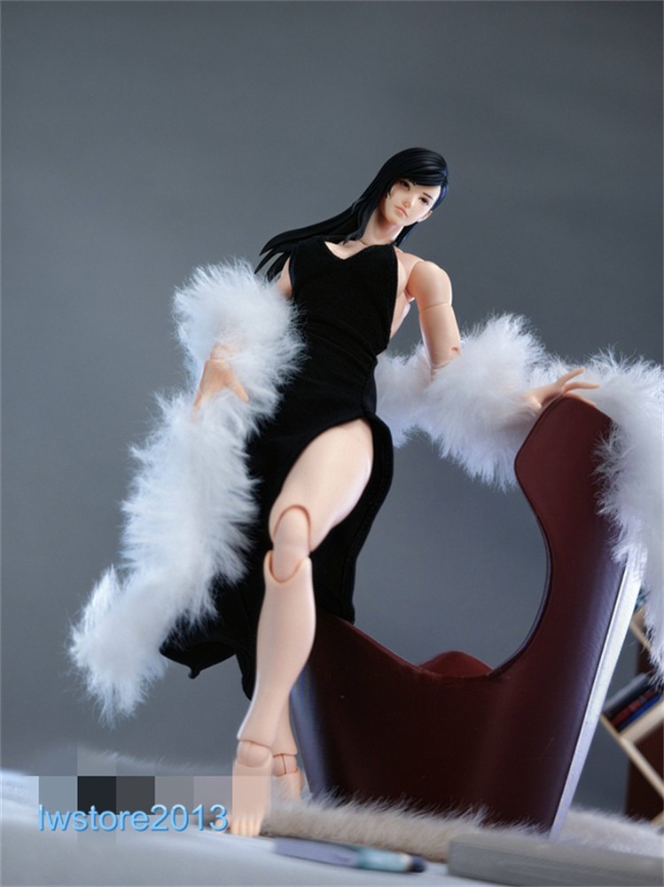 1/12 Black Dress Plush Shawl Outfit Clothes For 6″ Female NT-04 Fury Figure Body