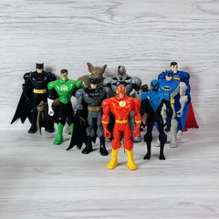 Batman Brave Bold Figure Lot JLU Blue Flash Green Man Bat Cyborg Superman Toy DC