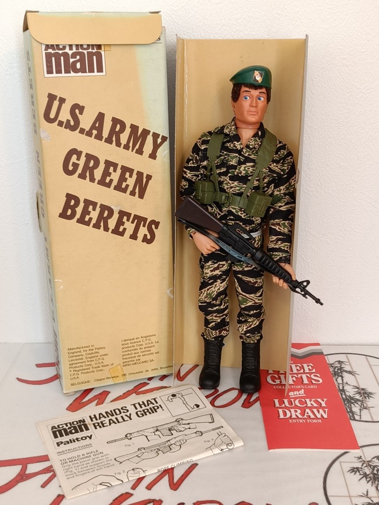 Vintage 1978 PALITOY U.S. ARMY GREEN BERETS ACTION MAN Eagle Eyes Figure in Box