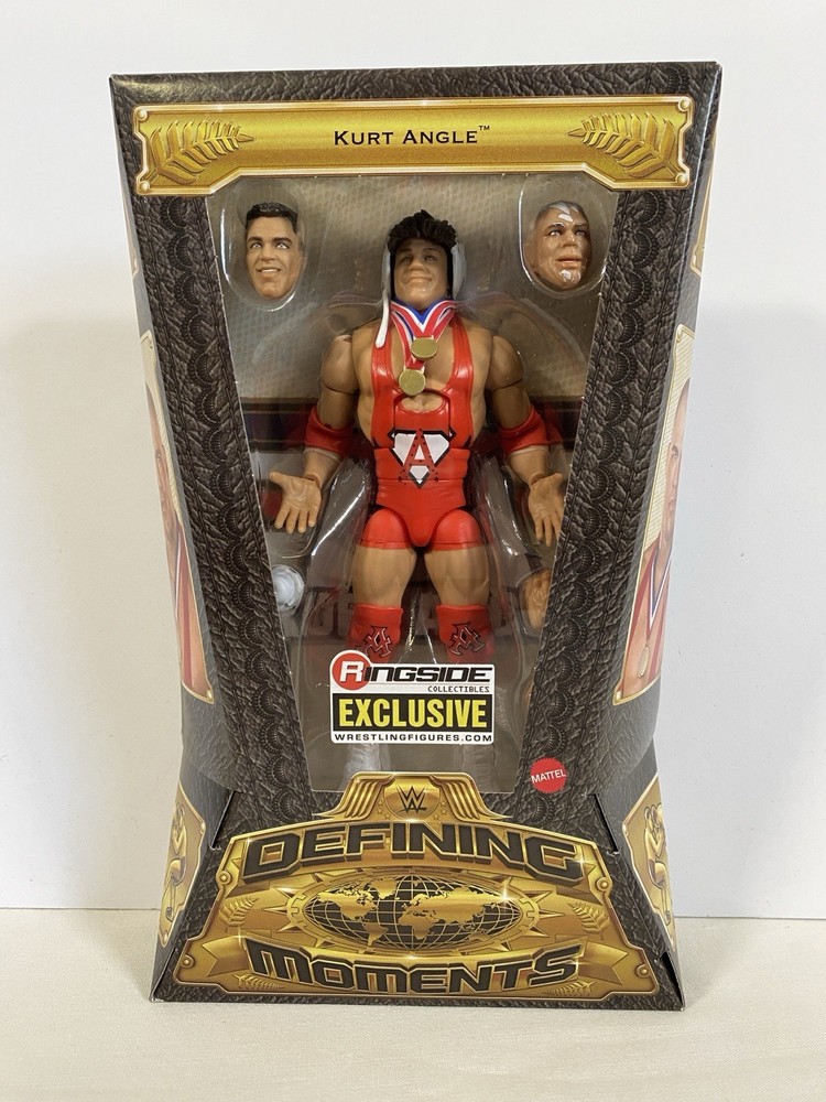 WWE Elite Defining Moments Kurt Angle (with Wig) Figure Ringside exclusive
