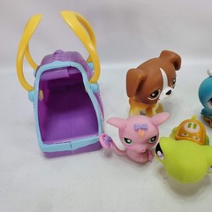 Hasbro Littlest Pet Shop LPS Figure Lot Dog Monkey Rabbit Bird Carrier 12pc