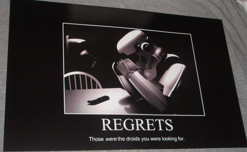 1977 Star Wars Quote Storm Trooper Regrets Poster 11×17 Droids R2D2 Jedi FREESHP