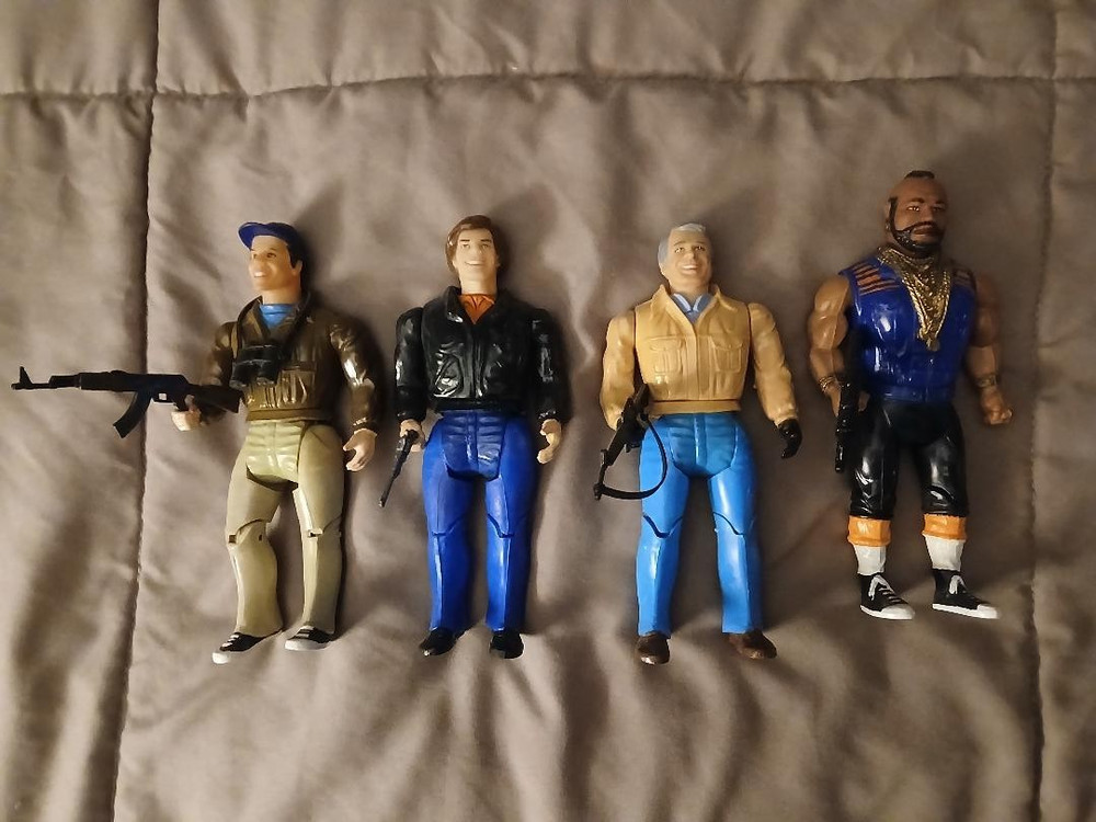 Vintage 1983 Galoob A-Team Action Figure Set of 4 REFURBISHED/CUSTOMIZED!