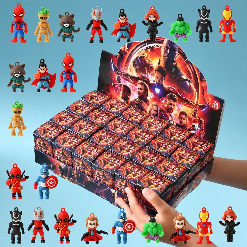 24PCS Marvel Spider-Man Blind Box Toy Figures Mini Action Figure Set Kids Gift
