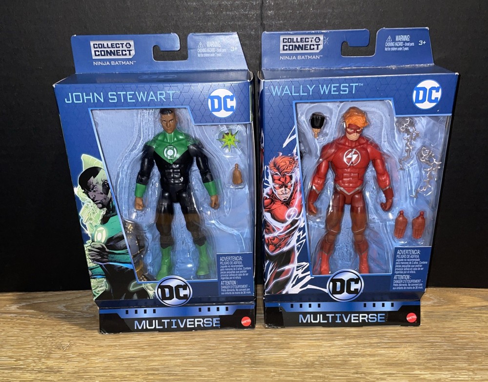 DC Multiverse John Stewart & Wally West Figures Click & Connect Ninja Batman