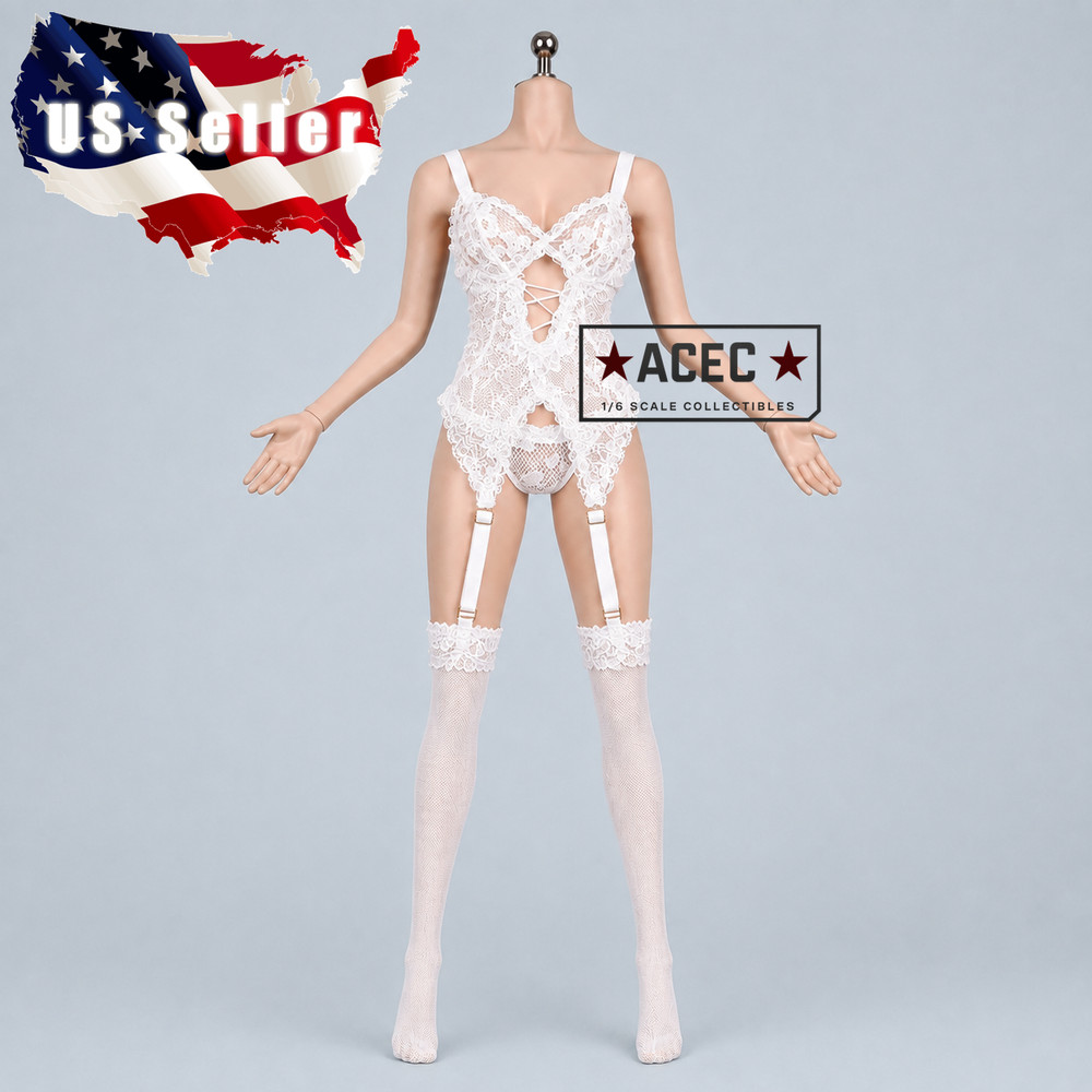 1/6 Lace Teddy Lingerie Garter Stockings Underwear For 12″ Phicen HotToys Figure