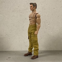 SU-CGS-KHA: 1/12 Slim Khaki Cargo Pants for Mezco Marvel Legends Slim Body