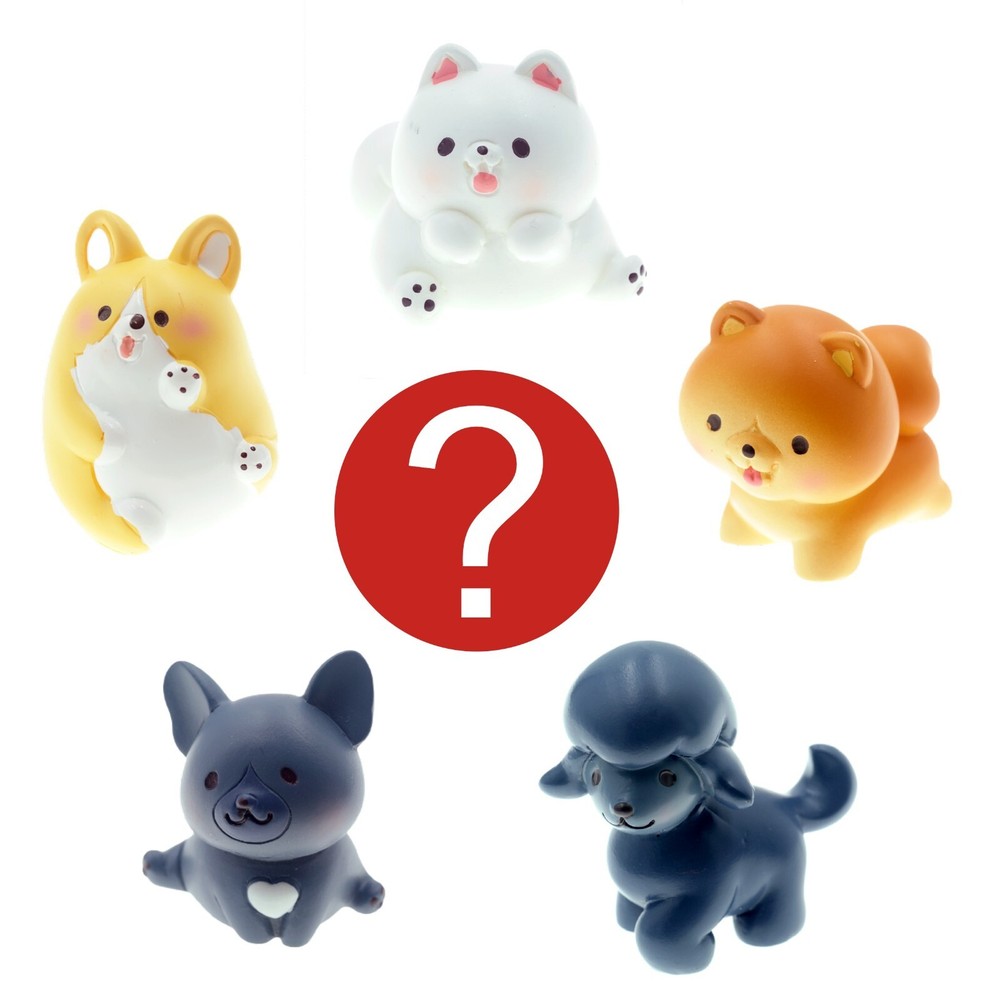 Cute Chubby Dog Surprise Toy Figure Cake Topper Desk Christmas Birthday Gift