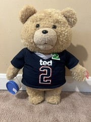 New Without Box “R” Rated Ted 2 Talking Plush Bear in Football Jersey