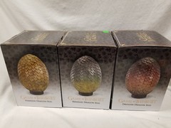 HBO Game of Thrones DRAGON EGG LIFE SIZE 1 Set REPLICA STATUE STARK King TV Show