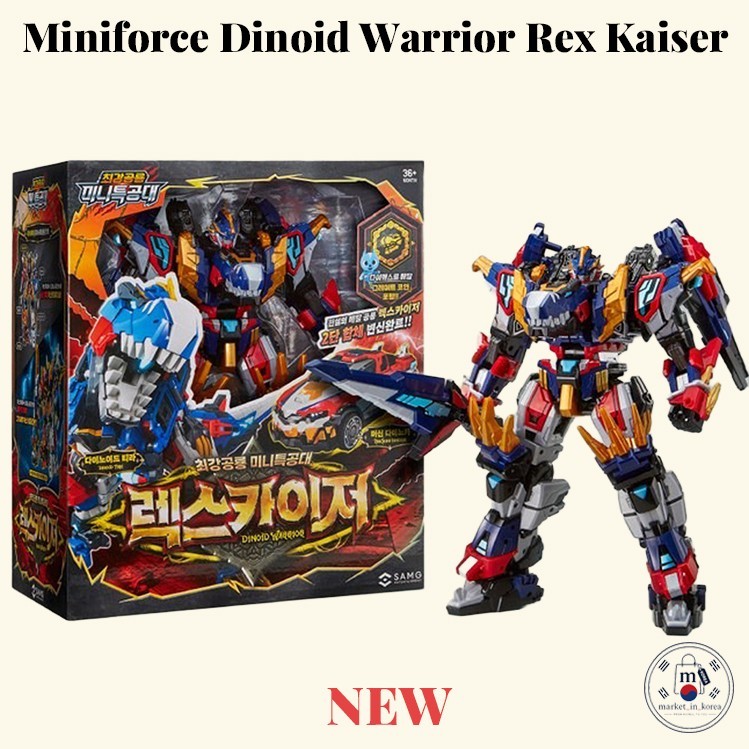 Miniforce Dinoid Warrior Rex Kaiser Transformer Robot Toy 2025 Korean Animation