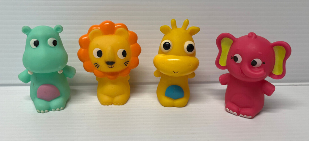 Lot of 4 Finger Puppets B. Toys Pinky Pals Playtime Bathtime Toddler Kids Fun