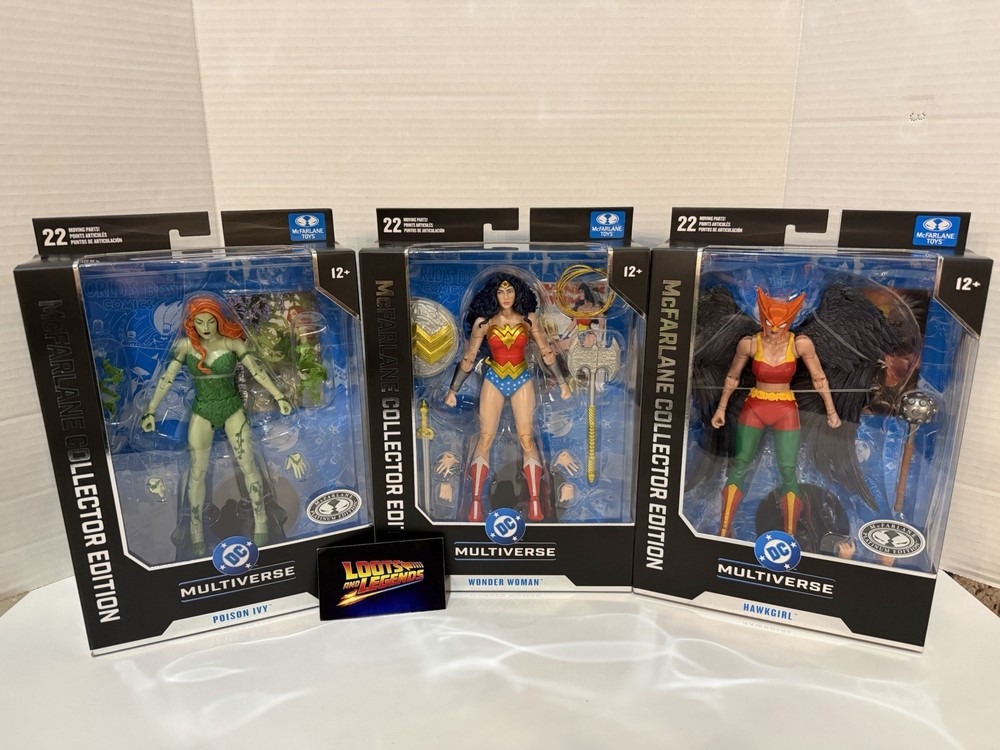 McFarlane DC Multiverse Collector Edition Lot Wonder Woman Poison Ivy Hawkgirl