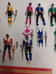 Power Rangers Samurai action figures lot Of 8 Weapons Blue Red Green R38
