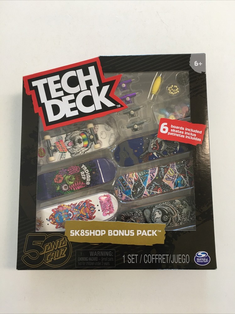 Tech Deck SK8SHOP Bonus 6 Pack SANTA CRUZ Skateboard 50 Years Fingerboards NEW