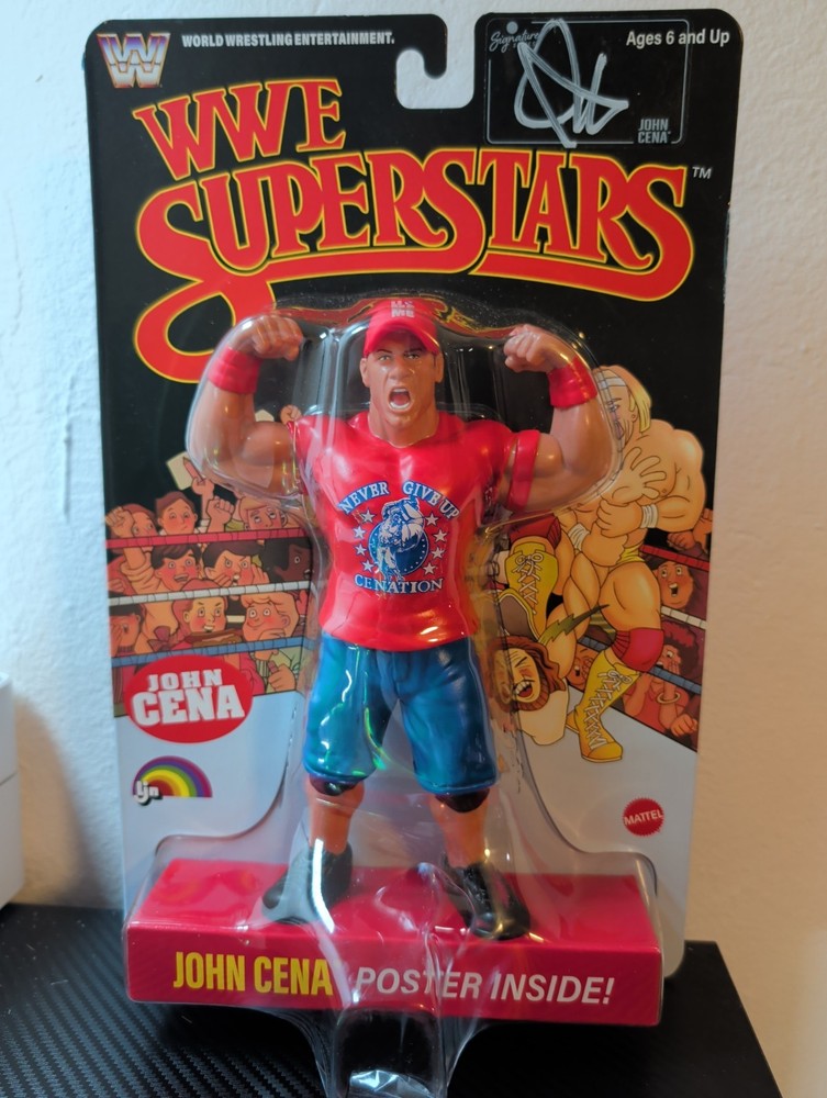 LJN WWE Wrestling Superstars John Cena Figure Black Card Signed Target Exclusive
