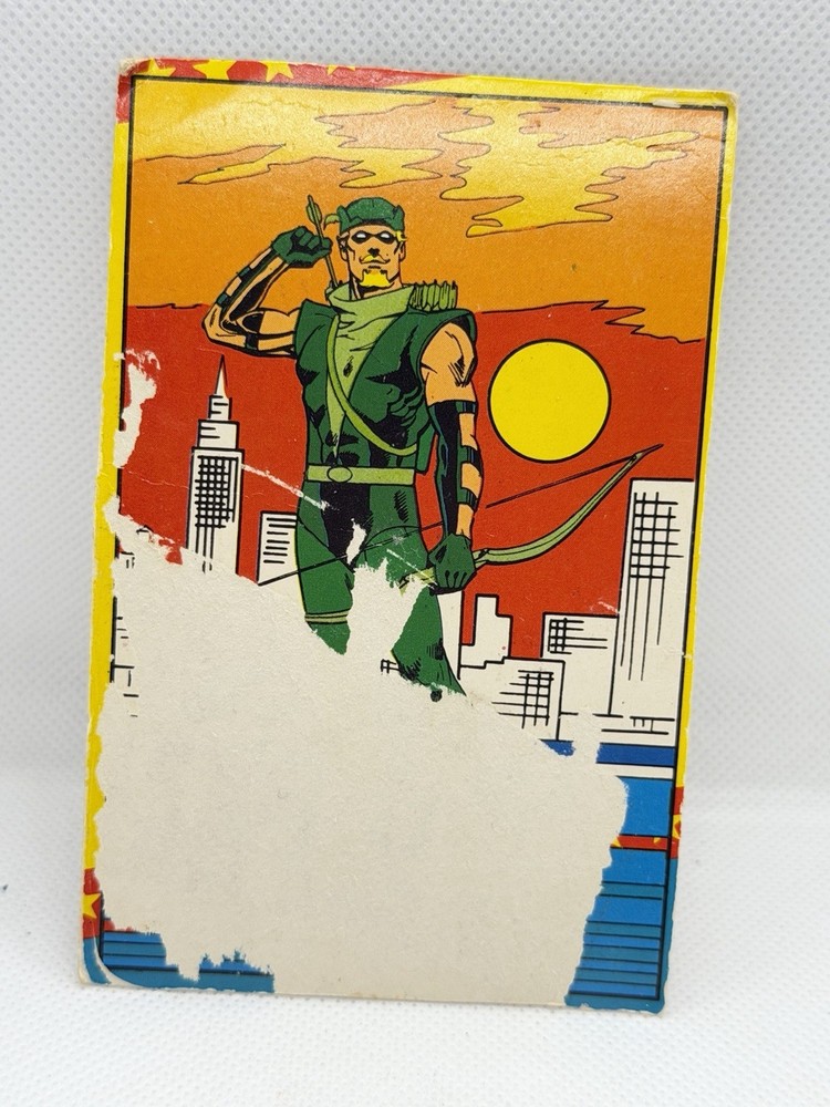 Estrela Brazil Super Powers File Card Green Arrow Rare DC Comics Not Kenner