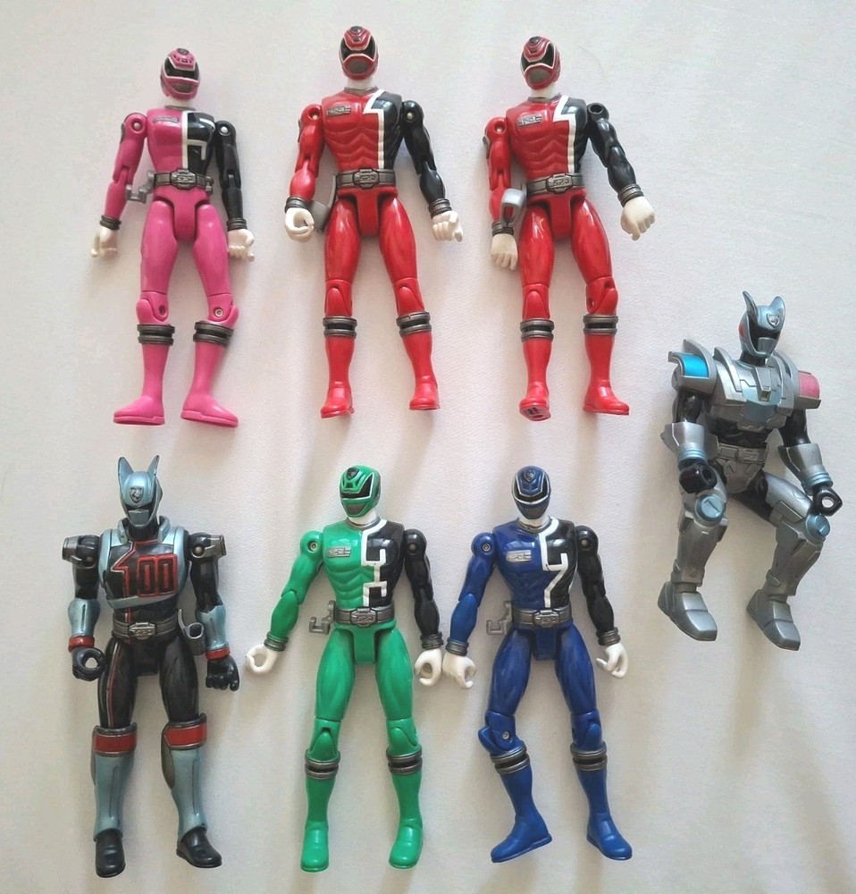 Power Rangers SPD Action Figures Lot Red Blue Green Pink Shadow (7 Figures)