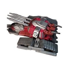 1999 Bandai Action Figure Tank Vehicle Toy Red Silver Metallic Detailing