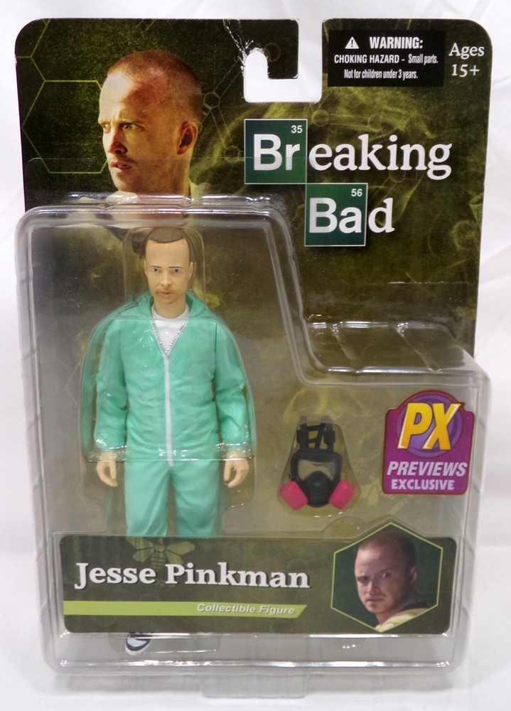 2014 Mezco Breaking Bad Jesse Pinkman PX Exclusive Blue Hazmat 6″ Figure New