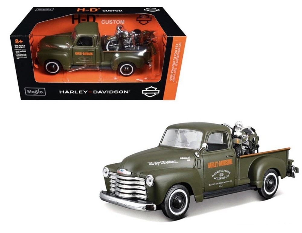 1950 Chevrolet 3100 Pickup Truck “Harley Davidson” Matt Green with 1936 Harley