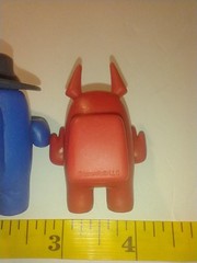 Among Us Figure Lot of 3 Innersloth LLC Cyan Viking Blue Fedorahat Red Devil