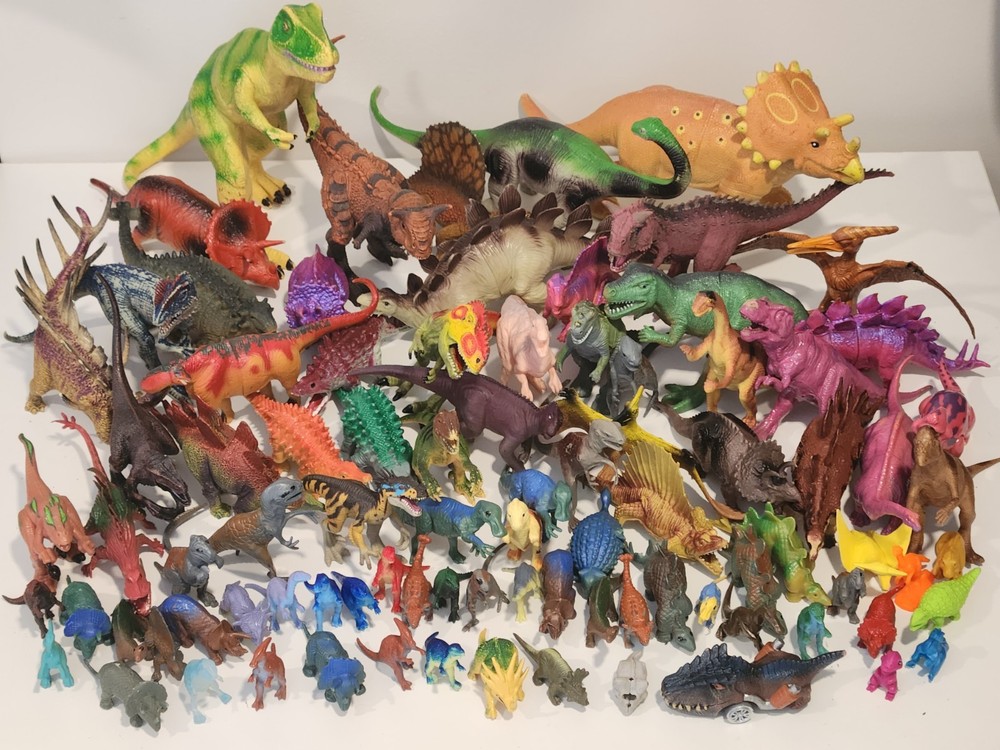 Huge Lot 100+ Dinosaur Toys Figures Dino T Rex Triceratops High Quality Bundle