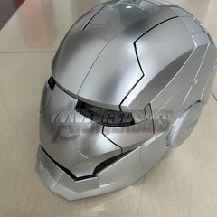 Iron Man MK5 1:1 AUTOKING Silver Helmet Wearable Voice-control Cosplay NEW