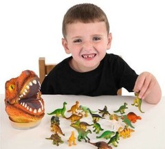 24 PC Dinosaur Set With T-Rex Head Case
