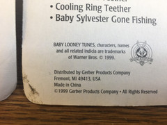 2 GERBER Looney Tunes Lovables Hard And Soft Teething Ring Bugs Bunny Taz New